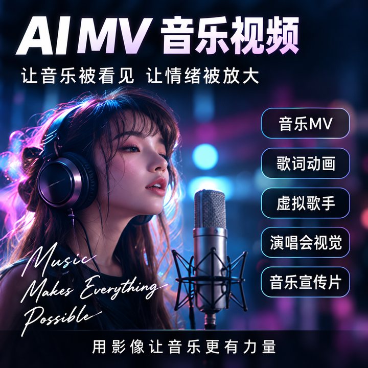 MV 音乐视频：音乐 MV、歌词动画、虚拟歌手